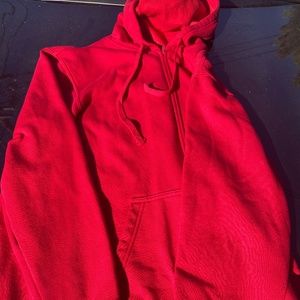 Mens red plain hoodie